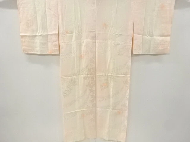 6863982: Japanese Kimono / Vintage Hitoe Juban / Shibori / Woven Floral Plants &
