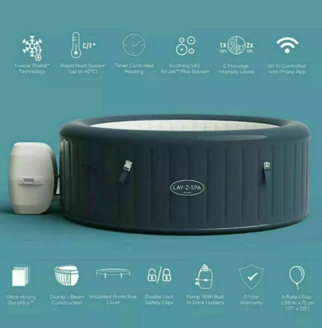 Lay Z Spa MILAN Airjet Plus 4-6 Person SMART WIFI HOT TUB | Brand New in hand ✅