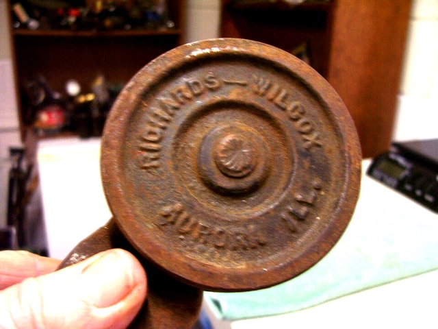 Vintage Barn Hay Trolley Pulley Roller Wheels Parts Richards-Wilcox, Aurora IL 4