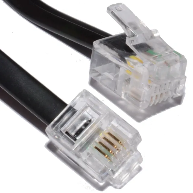 15m ADSL 2+ High Speed Broadband Modem Cable RJ11 to RJ11 15m BLACK 2