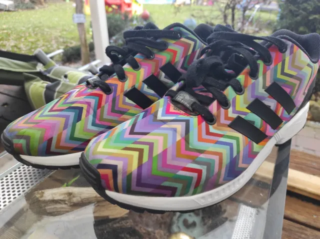 Adidas ZX Flux 47 1/3 Multi Color B25394 Torsion rainbow Sneaker Bunt Selten Xxl