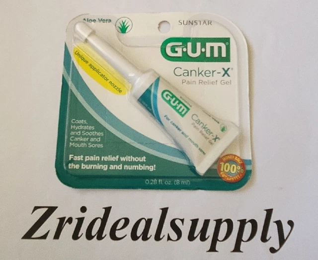 GUM CANKERX PAIN Gum Relief Gel Aloe Vera Oral Care Sunstone Exp 01/