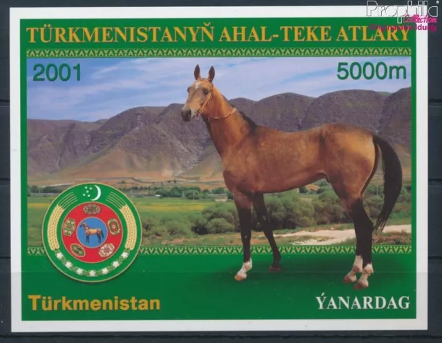 Briefmarken Turkmenistan 2001 Mi Block12 postfrisch Pferde (10221424