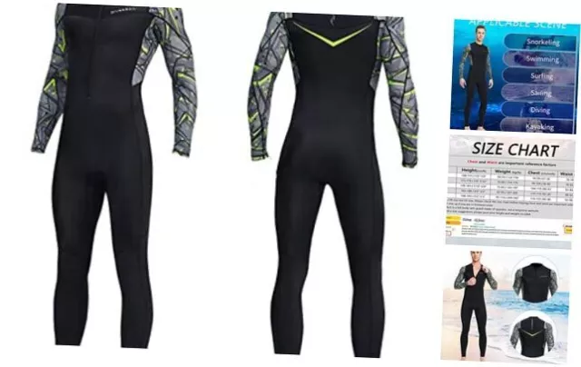 Dive Skins for Women Men Full Body Swimsuit Rash Guard Scuba Large Men Black