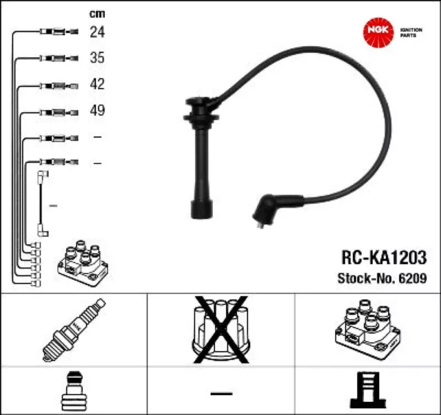 NGK 6209 Zündleitungssatz Zündkabelsatz Zündkabel für Kia