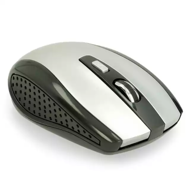 Souris Suivi Optique Sans Fil Recepteur USB 2.4G 1600 DPI 6 Boutons pour PC Gris