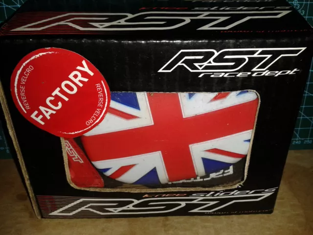 RST Flag Series Union Flag Knee Sliders Race track Reverse Hook And Loop