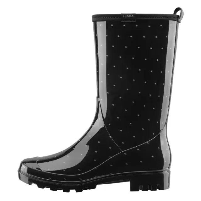 HISEA Women Mid-Calf Rain Boots Printed Wellies Waterproof Fishing Garden Boots