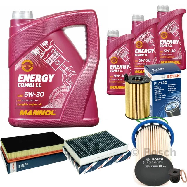MANNOL - Set di filtri, 5 litri, olio motore Energy Combi LL 5W-30 API SN/CF SCT Germany