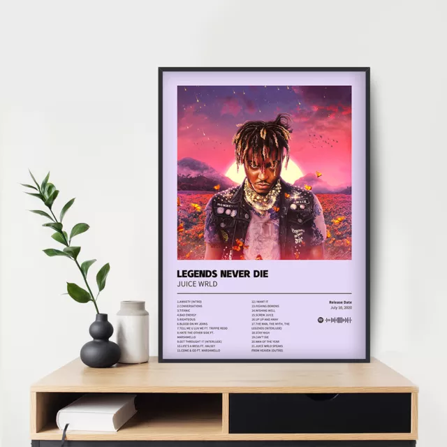 Juice WRLD Legends Never Die Tracklist Poster – rsdesignstudio