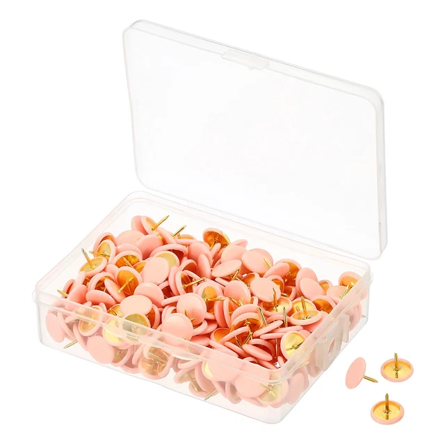 Pressione Spille,300pz Plastica Rotondità Oro Acciaio Punto,Rosa