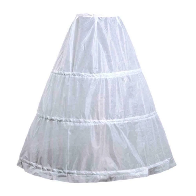 Abito da sposa lungo 3 cerchi A-Line bianco sottoveste X1 I0A sottogonna P4B4