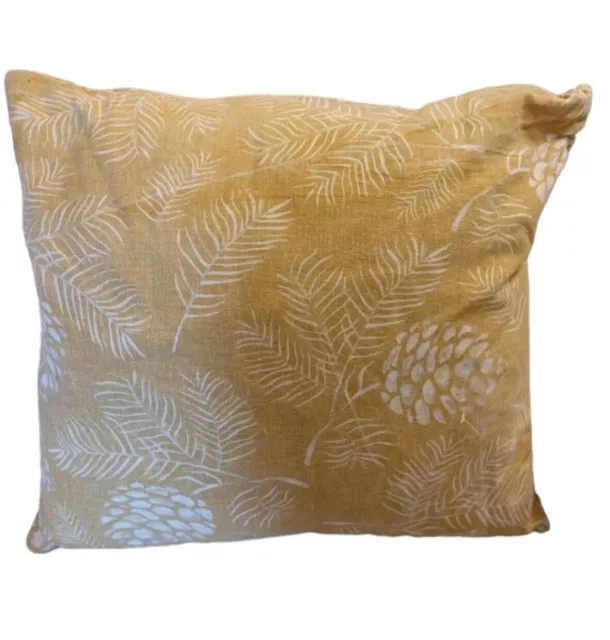 Nuovo cuscino senape 43 cm x 43 cm stampa pino giallo bianco sparso cuscino