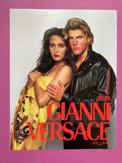 Publicité Gianni Versace atelier 1989 1990 advertising mode luxe pub Milano