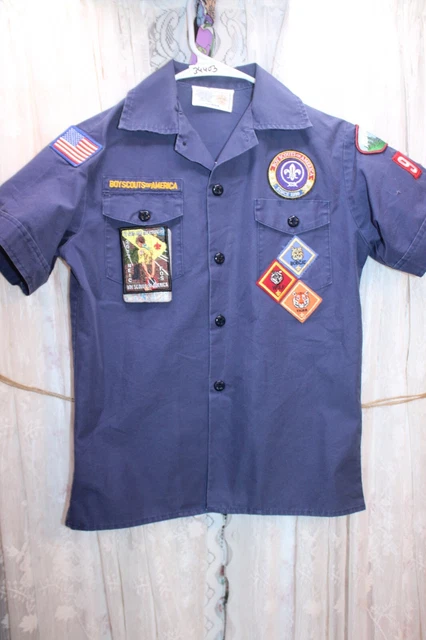 Boy Cub Scouts of America Uniform Blue Medium Youth Shirt