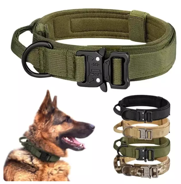 Collier Tactique Pour Chiens & Grands Chiens Solide & Durable Avec Poignée