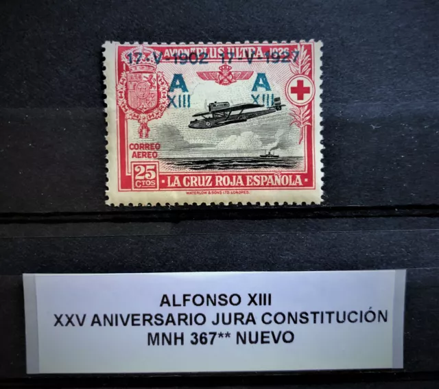 Sello España 1927 Alfonso Xiii. Nuevo 367**(Mnh)  Aniversario Jura Constitucción