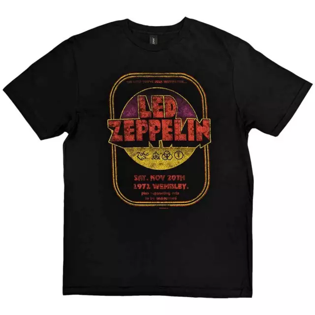 Led Zeppelin 1971 Wembley officiel T-shirt Hommes unisexe