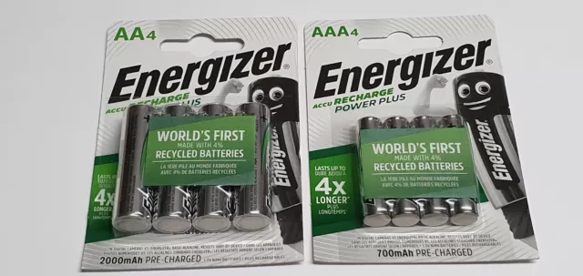 Energizer Power Plus Rechargeable Micro 700mAh AAA B4  2000mAh AA Mignon B4 HR6