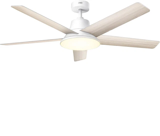 Ventilateur plafond led réversible réglable dia.46 cm avec télécommande blanc