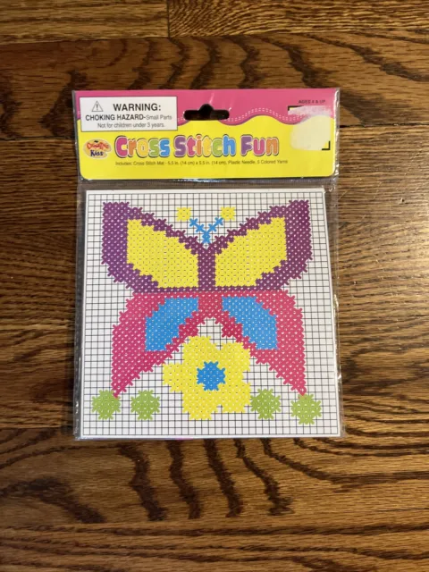Creative Kids Beginner Cross Stitch Kits Frog Butterfly Heart