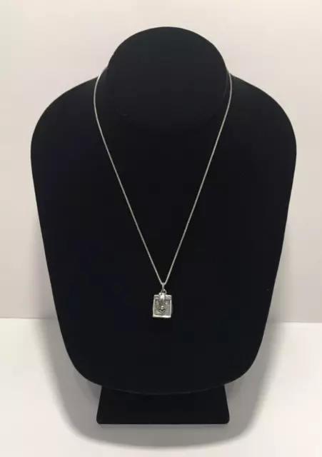 Vtg Sterling Silver Heart Trinket Box Pendant Box Link Chain Necklace