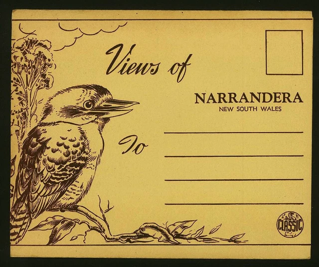 Vintage Souvenir Postcard with Fold-Out Views ~NARRANDERA, New South Wales