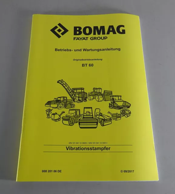 Mode D 'em Ploi / Manuel Bomag Vibrationsstampfer BT 60 Support 09/2017