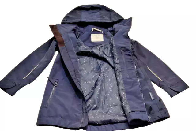 Unisex Polarn O Pyret Navy Blue Rain Jacket Coat 3-4 104cm Years P.O.P