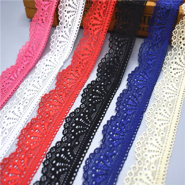 10 Yards stretch Lace Ribbon 30MM Lace Trim DIY Embroidered Net Lace for sewing