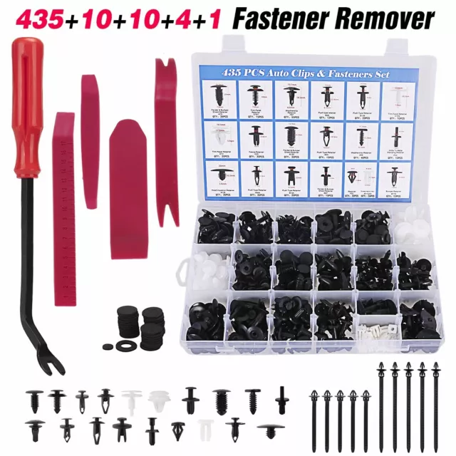435pcs Car Body Retainer Push Type Pin Rivet Trim Clip Panel Mounting Assortment