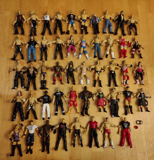 LOT OF (X48) WWE Wrestling Action Figures JAKKS Tron Live Late 1990s