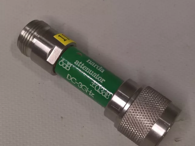 Narda 771-6 RF Precision Fixed Attenuator 6dB DC 0-3GHz Type N Connector Coaxial