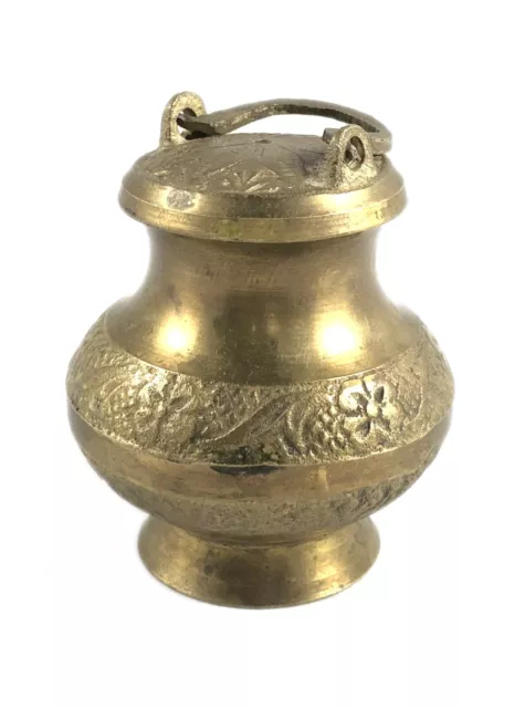 Schöne Blumendesign Alt Kamandal Religiös Vintage Sadhu Wasser Topf G53-814