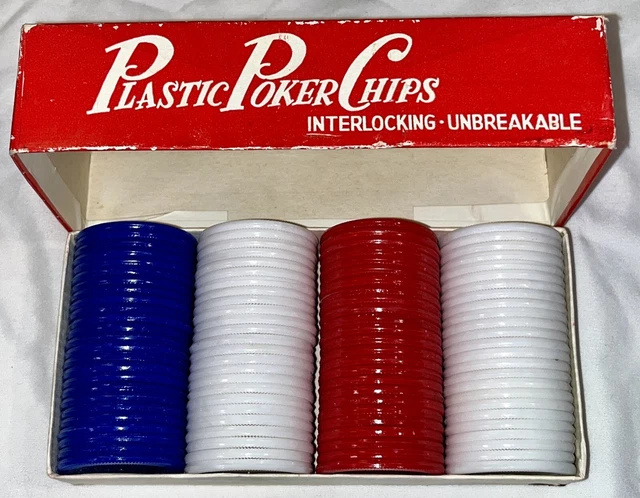 VINTAGE POKER CHIPS Red White & Blue