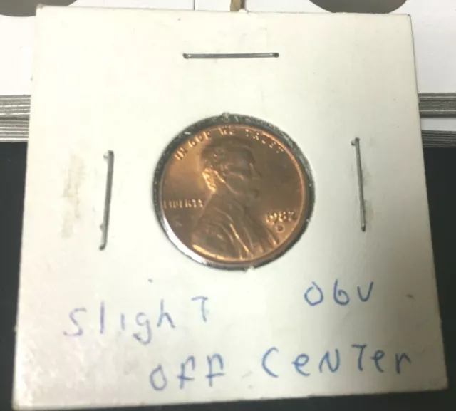 1982-D Lincoln Memorial Penny (1)  Small Cent 19782 D ERROR OFF-CENTER  INV#51G