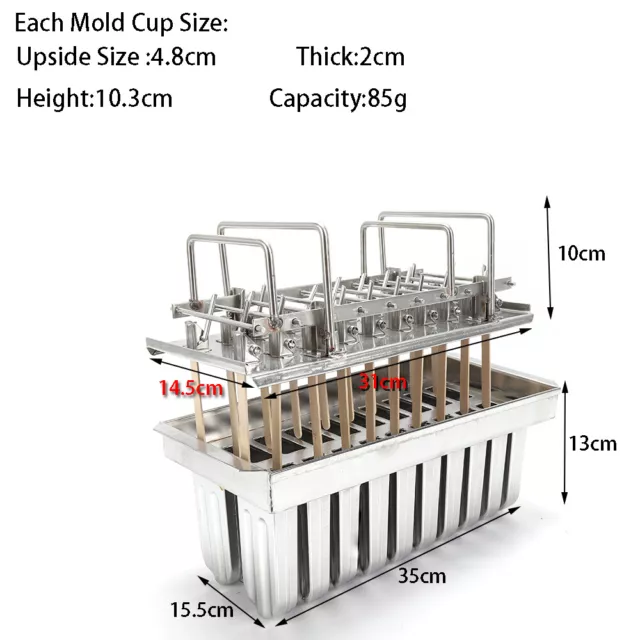 20Pcs Ice Lolly Molds Popsicle Molds Ice Cream Stick Holder Stainless Steel