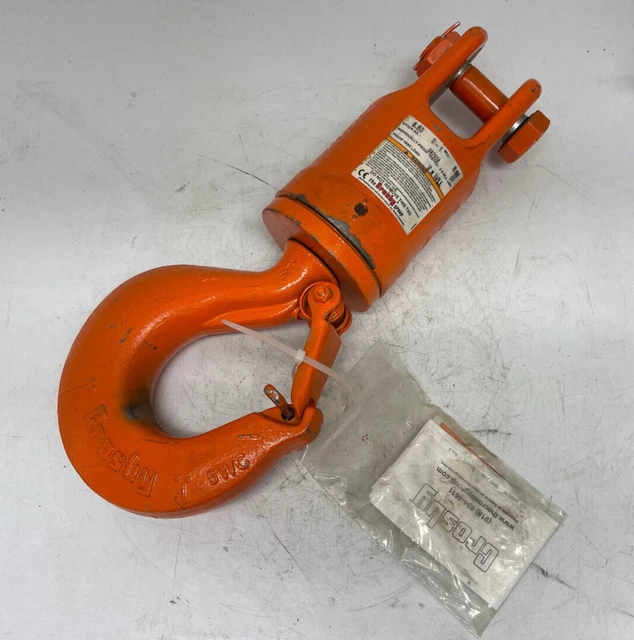 New Crosby 297413 S-1 Jaw Hook Swivel Tapered Roller Thrust Bearing 8.5 ton New Crosby 297413 S-1 Jaw Hook Swivel Tapered Roller Thrust Bearing 8.5 ton