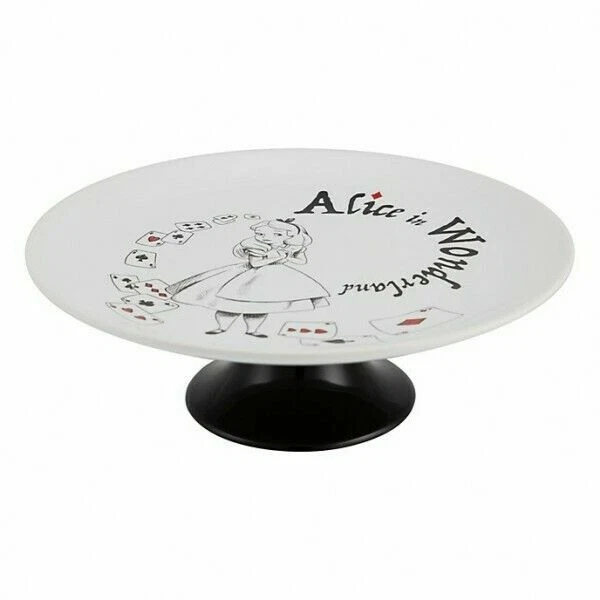 DISNEY STORE DISNEYLAND Paris Alice in Wonderland Cake Stand White and