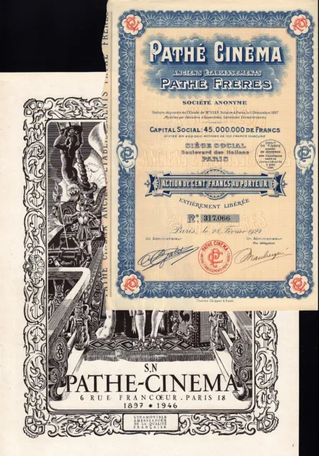 PATHE CINEMA FRERES PARIS FRANCE 1924 Phonograph Camera Movie + vintage ad