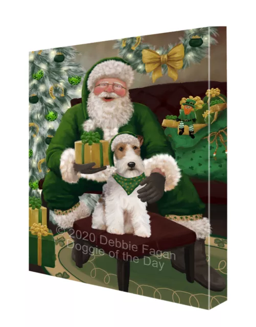 Wire Fox Terrier Dog Canvas .75" Personalized Digital Painting Christmas NWT