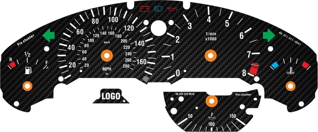 For BMW M3 E36 280km/h Carbon Speedometer Dials from MPH to Km/h Cluster Gauges For BMW M3 E36 280km/h Carbon Speedometer Dials from MPH to Km/h Cluster Gauges