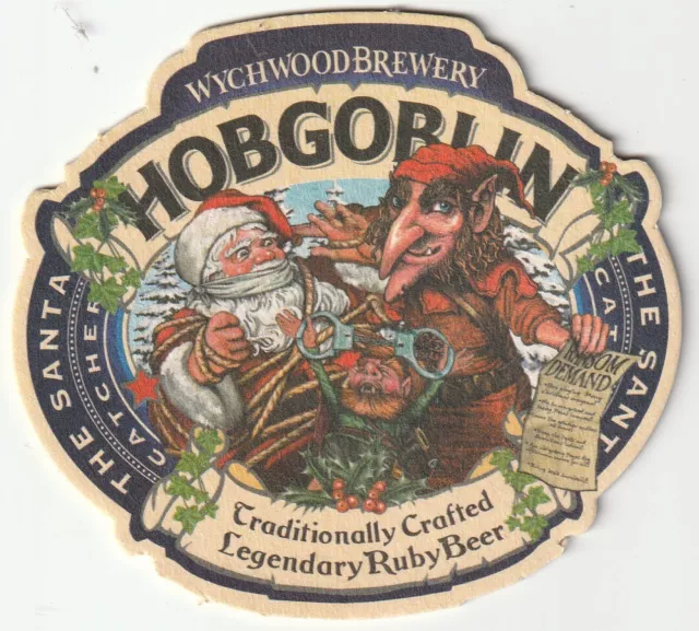 BEER MAT - WYCHWOOD BREWERY - HOBGOBLIN SANTA CATCHER - (Cat No 058) - (2015)