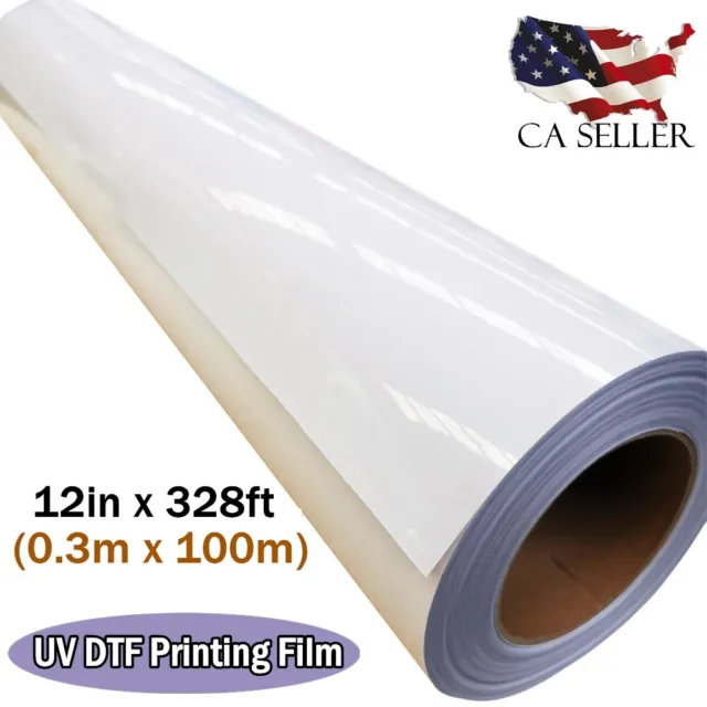 US Stock 12in x 328ft (0.3m x 100m) UV DTF Printing Film Crystal Label Film A