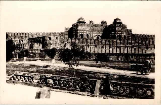 India Vintage RPPC Old Fort Agra Delhi Gate Postcard