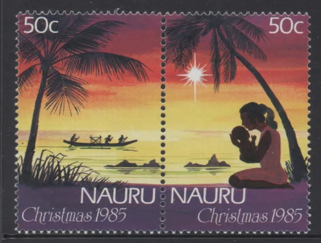 Nauru 1985 Christmas se-tenant pair MUH