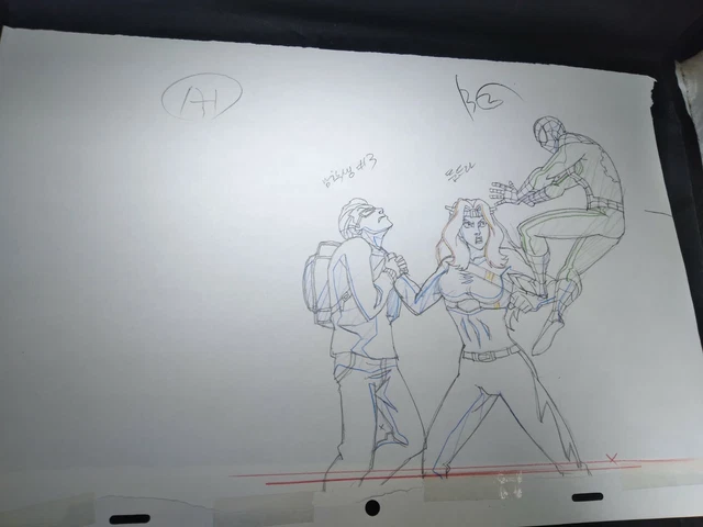 Marvel animation cels Production Art Comics ULTIMATE SPIDERMAN THUNDRA VS SPIDEY