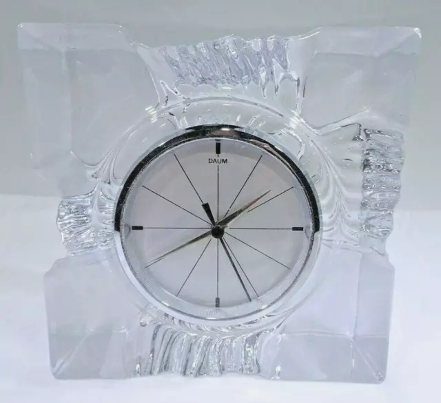 Daum France Crystal Mantle Clock