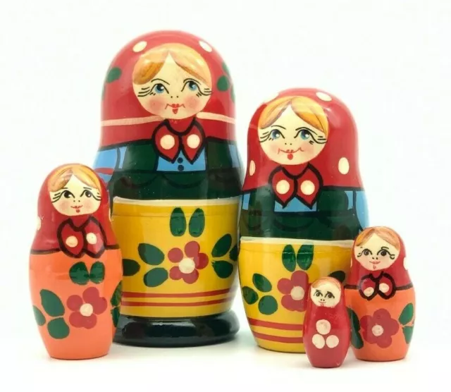 Matroschka 5tlg. Matreschka Babuschka handgemalt Russland  neu, 10 cm