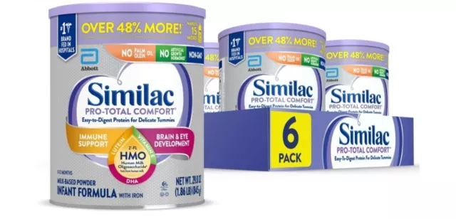 (PACK OF 6)  Similac Pro-Total Comfort Infant Formula 29.8 oz Can Each Exp 03/24